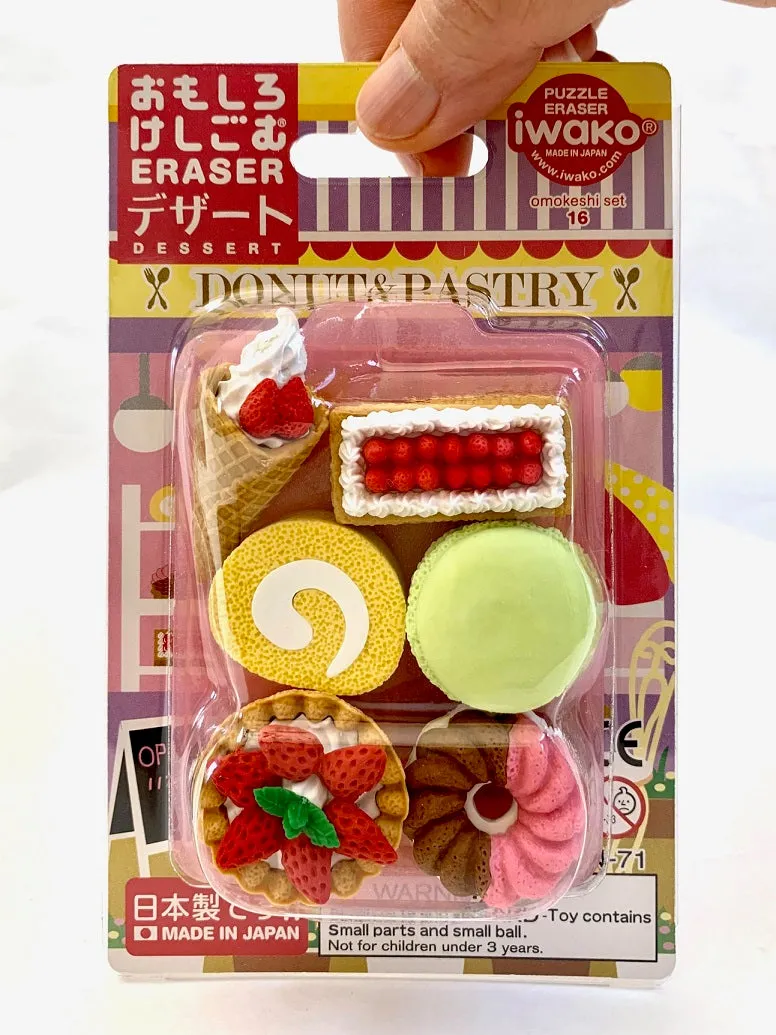 38347 IWAKO FRENCH PASTRY ERASER CARD-10 CARDS
