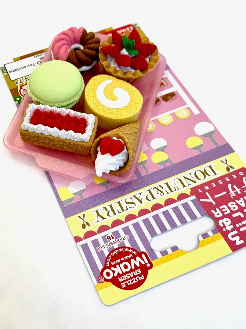 38347 IWAKO FRENCH PASTRY ERASER CARD-10 CARDS