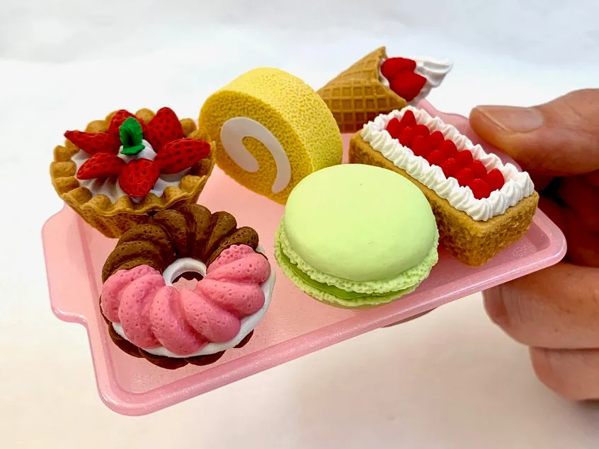 38347 IWAKO FRENCH PASTRY ERASER CARD-10 CARDS