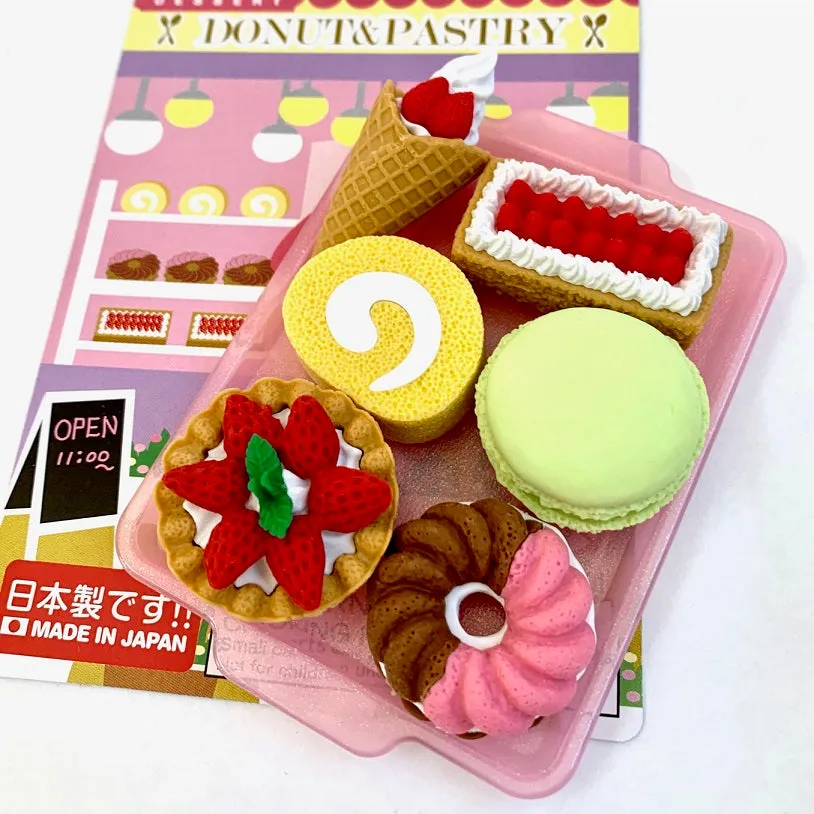 38347 IWAKO FRENCH PASTRY ERASER CARD-10 CARDS