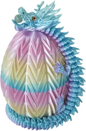 3D Printed Dragon Egg - Fidget Dragon Toy with Surprise Energy Stone Inside - Articulated Dragons - Flexible Joint Parts - Unique Figurines, Desk Decorations, Stocking Stuffers, Gifts for Kids