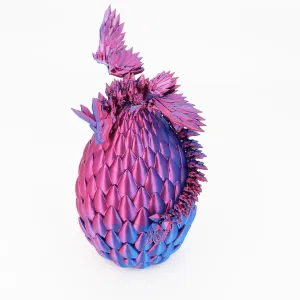 3D Printed Dragon Egg Fidget Toy Mystery Egg Flexible Articulating Collectible Figurine Christmas Easter Gift (Purple)