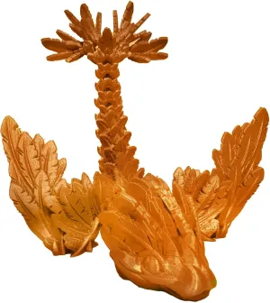 3D Printed Dragon Toys Ancient Swift and Violent Flying Skeleton Dragon Action Figures with Flexible Wings, Stress Relief Fun Dragon Toy Dragon Figurines Collectible Figurines (Joy Orange, 14 in)
