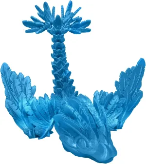 3D Printed Dragon Toys Ancient Swift and Violent Flying Skeleton Dragon Action Figures with Flexible Wings, Stress Relief Fun Dragon Toy Dragon Figurines Collectible Figurines (Liberty Azure, 14 in)