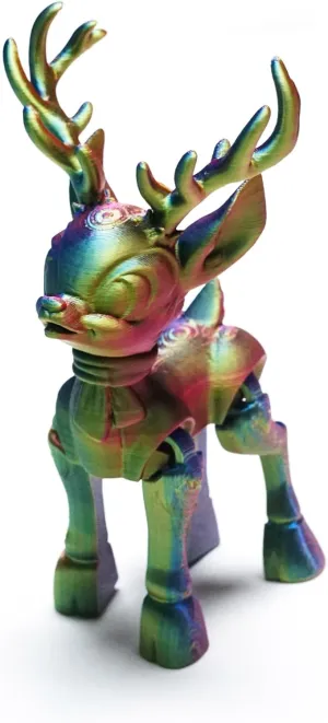 3D printed reindeer,articulated models,flexible joint animal model figurines, 3D printing stuff cheap,stress relief, fidget restlessness, ADHD toys, surprise fantasy gifts