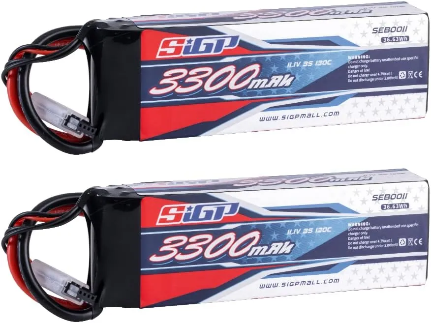 3S 11.1V Lipo Battery 3300mAh 130C Soft Pack with XT60 Connector for RC Car Truck Tank Boat Racing Hobby 2 Packs