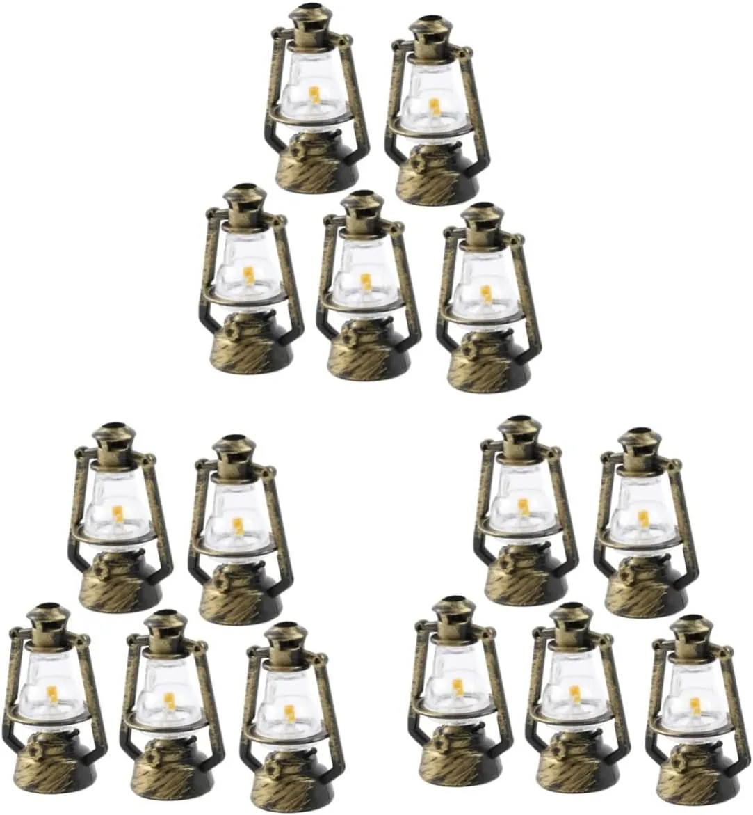 3sets Miniature Model Light Fake Kerosene Burner for Miniature House Portable and Safe 5pcs*3