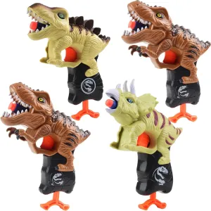 4 Pack Dinosaur Blaster Gun Toys for Toddlers 3 4 5 6 Year Old Birthday Gifts Christmas Stocking Stuffers, Small Dino Guns for Boys Age 3-5-7 with Soft Foam Darts