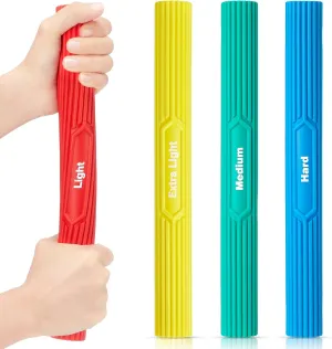 4 Pcs Resistance Twist Hand Exerciser Flexible Bar, Improve Grip Strength Fitness for Tennis Elbow, Golfer's Elbow