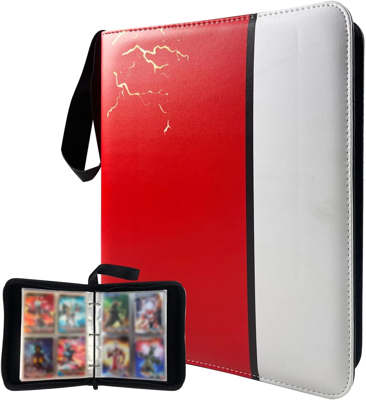 4 Pocket Card Binder with 400 Double Sided Pocket PU Collection Binder - Portable Waterproof Trading Card Storage Bag for Birthday Gifts