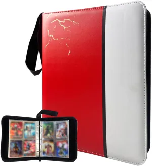 4 Pocket Card Binder with 400 Double Sided Pocket PU Collection Binder - Portable Waterproof Trading Card Storage Bag for Birthday Gifts