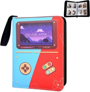 4 Pocket Trading Card Binder, Card Collection Binder with 50 Removable Sheets, Portable Waterproof Card Album Holder Zipper