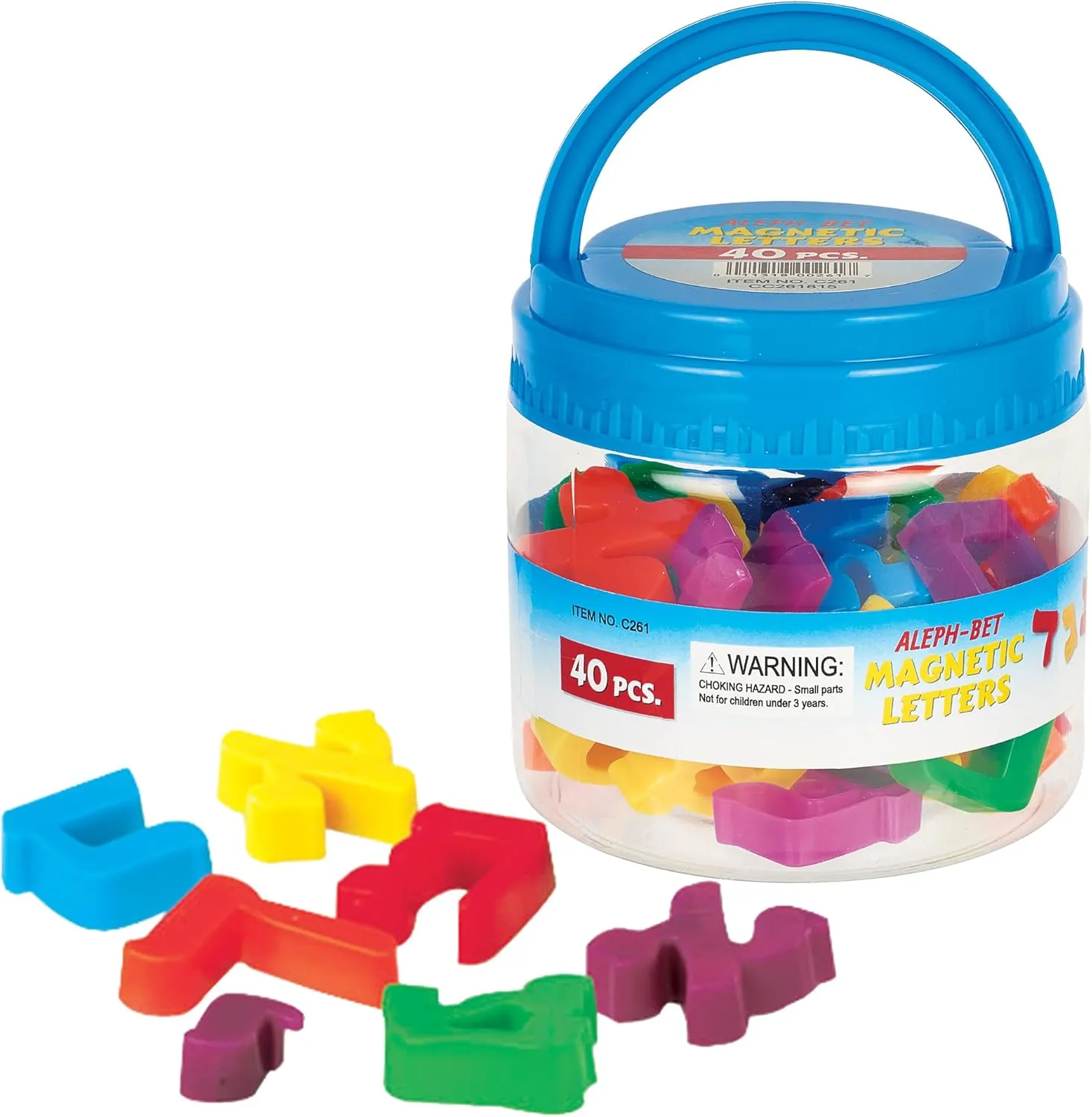 40 Piece Magnetic Aleph-Bet Letters Set Full Color Hebrew Alphabet Magnets in Reusable Storage Canister Alef Beis Learning Game Childrens Judaica Gift for Kids Jewish Educational Toy (3)