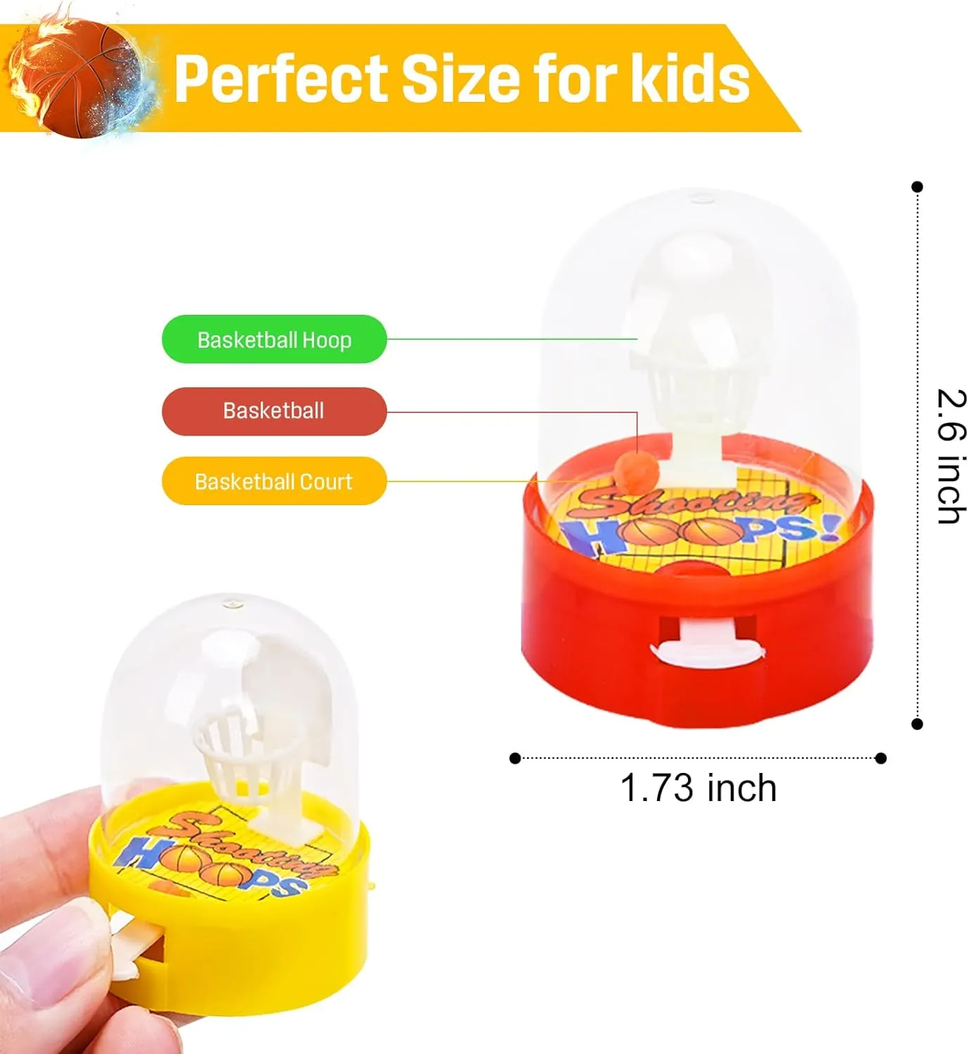 48Pcs Mini Finger Basketball Game, Mini Finger Basketball, Basketball Party Favors for Kids, Fidget Ball Toys for Kids
