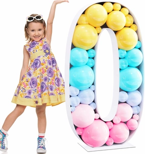 4FT Marquee Letters Mosaic Large Letters O Balloon Frame for Birthday Party Wedding Backdrop Decoration Anniversary Baby Shower Day Decor Pre-Cut Big Foam Board with Acrylic Plate Base