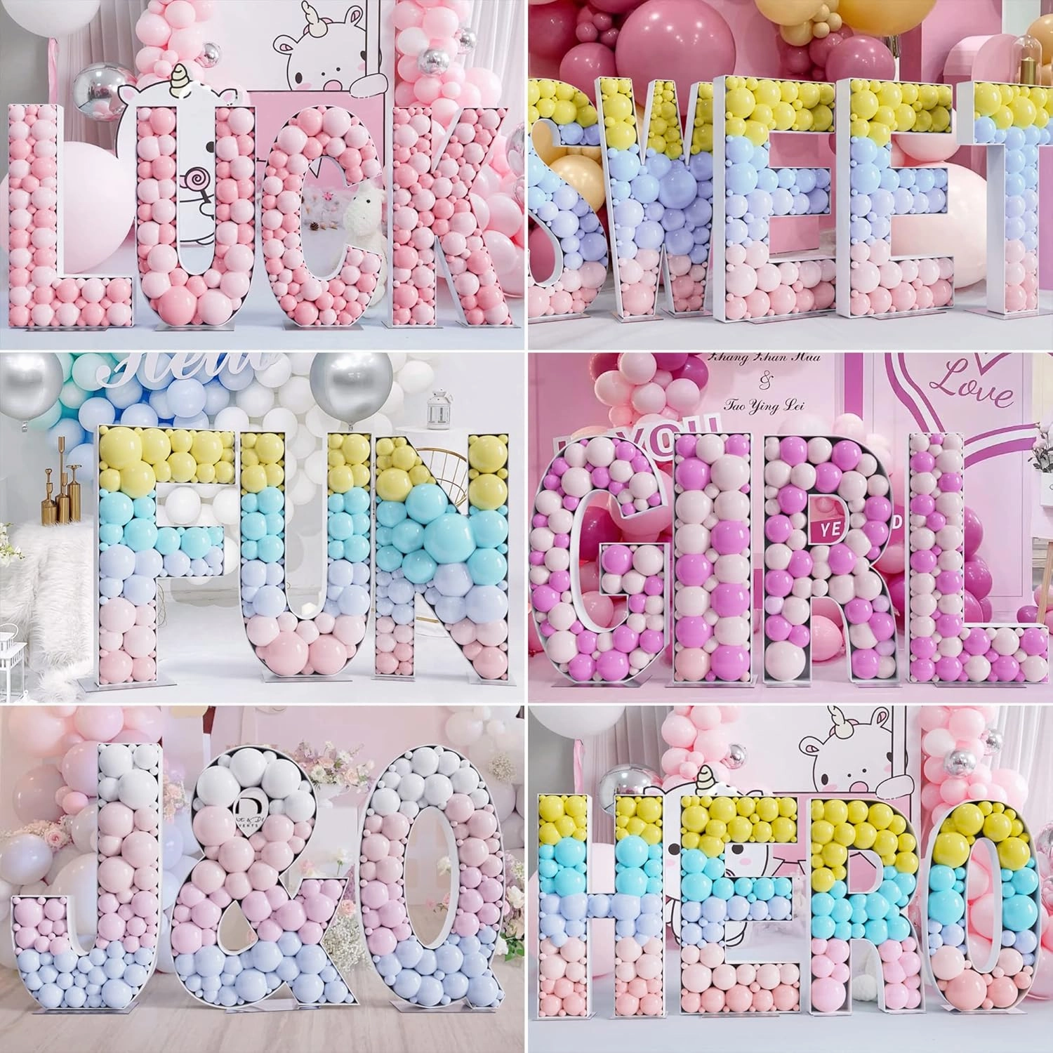 4FT Marquee Letters Mosaic Large Letters O Balloon Frame for Birthday Party Wedding Backdrop Decoration Anniversary Baby Shower Day Decor Pre-Cut Big Foam Board with Acrylic Plate Base