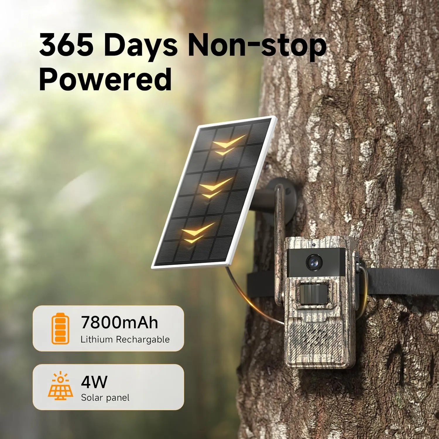 4G LTE Cellular Trail Cameras 2 Packs Unlimited Data Plan Solar Trail Cameras Built in SIM Card Game Camera IP65 Waterproof Security Camera with 2K Live Video, No Glow Night Vision