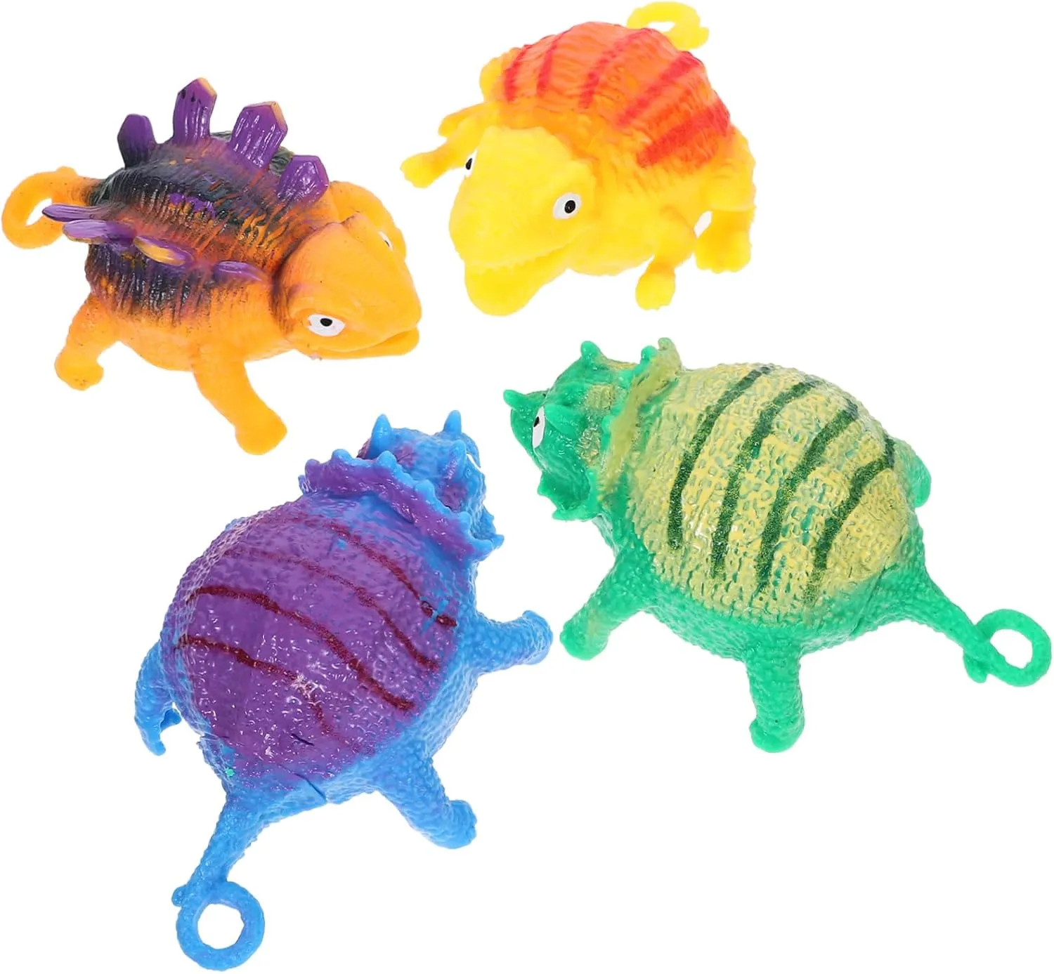 4Pcs Cartoon Blowing Dinosaur Toy Dinosaur Squeeze Fidget Toys Novelty Animal Blow Up for Adults Kids Birthday
