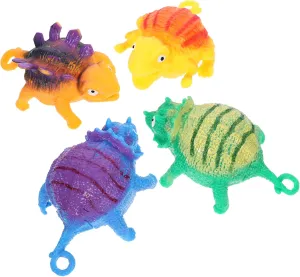 4Pcs Cartoon Blowing Dinosaur Toy Dinosaur Squeeze Fidget Toys Novelty Animal Blow Up for Adults Kids Birthday