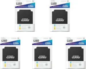 5 Packs Ultimate Guard Black Card Dividers (10) Standard Size Value Bundle!