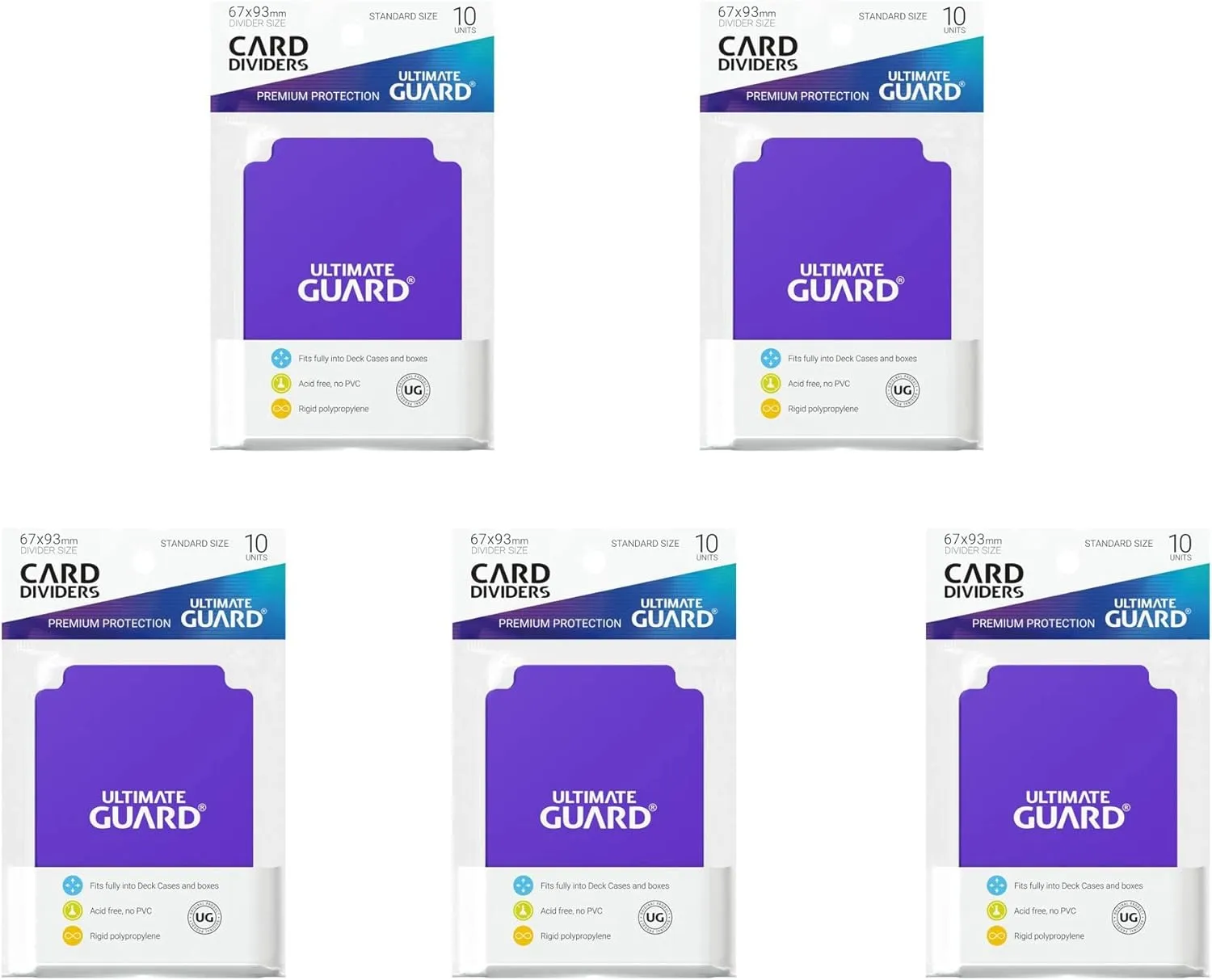 5 Packs Ultimate Guard Purple Card Dividers (10) Standard Size Value Bundle!
