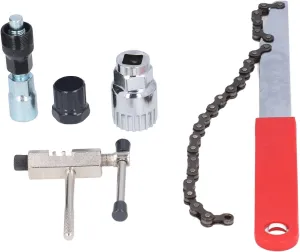 5 Piece Cycle Maintenance Tool Set, Carbon Steel Chain Cutter and Flywheel Puller Kit, Chain Removal Tool for Mountain/Road Bike Drivetrain Repair