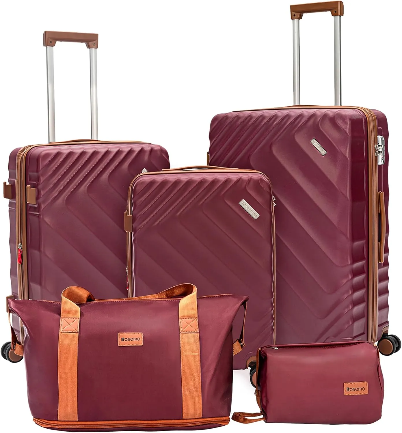 5 piece Luggage Set Expandable Suitcase 22x14x9 Airline Approved Carry on, ABS Hard Case Suitcases with Spinner Wheels, TSA Lock, Durable Waterproof Travel Set