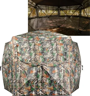 5-Sided Hunting Blind, 3-4 Person Pop Up Blinds 288 Degree See Through, Portable Durable Hunting Ground Blinds for Deer Hunting