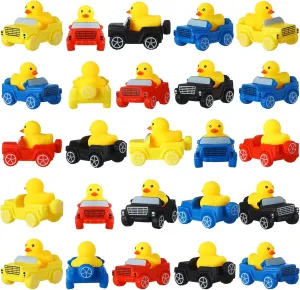 50 Pcs Rubber Duck Truck Car Ducking Includes 2 Inch Floater Rubber Ducks Bulk and 3.94 Inch Truck Vehicle Shape Bath Toy for Bath Time Party Favors Birthdays Gifts