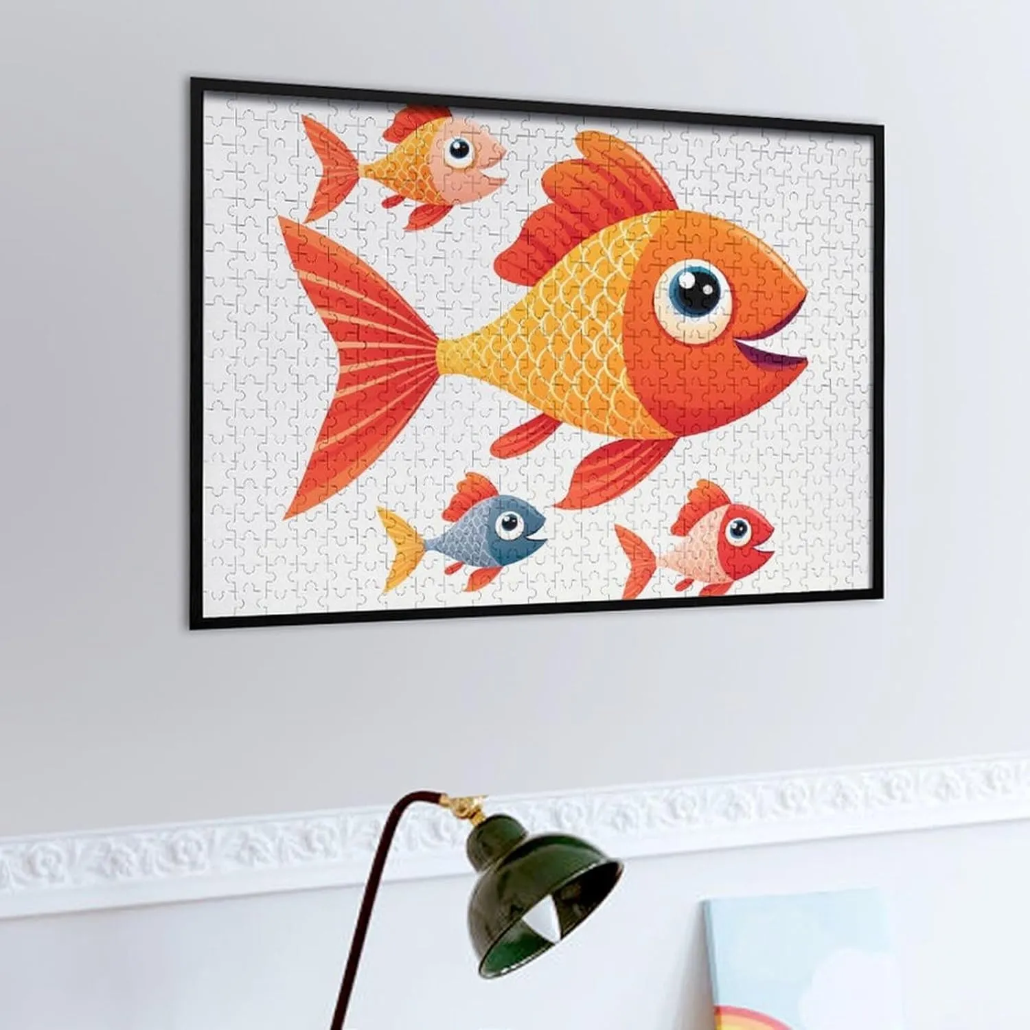 500 PCS Jigsaw Puzzle for Adults Personalized Picture Puzzle Cartoon Fish Customized Wooden Puzzle for Family, Birthday, Wedding, Game Nights Gifts Animal Puzzle