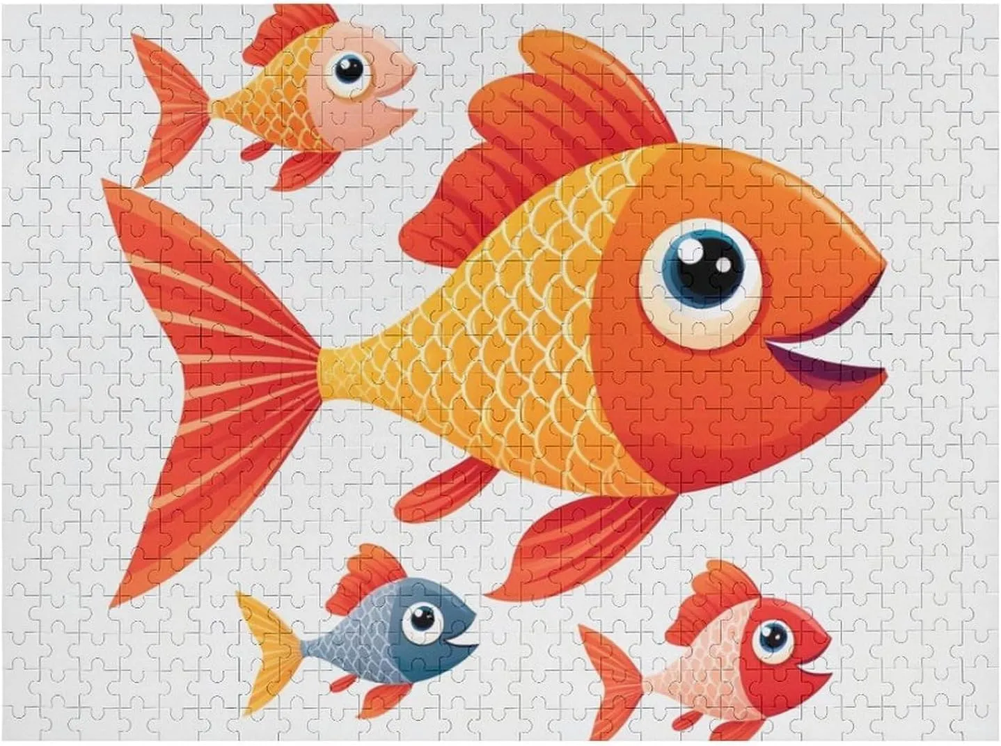 500 PCS Jigsaw Puzzle for Adults Personalized Picture Puzzle Cartoon Fish Customized Wooden Puzzle for Family, Birthday, Wedding, Game Nights Gifts Animal Puzzle