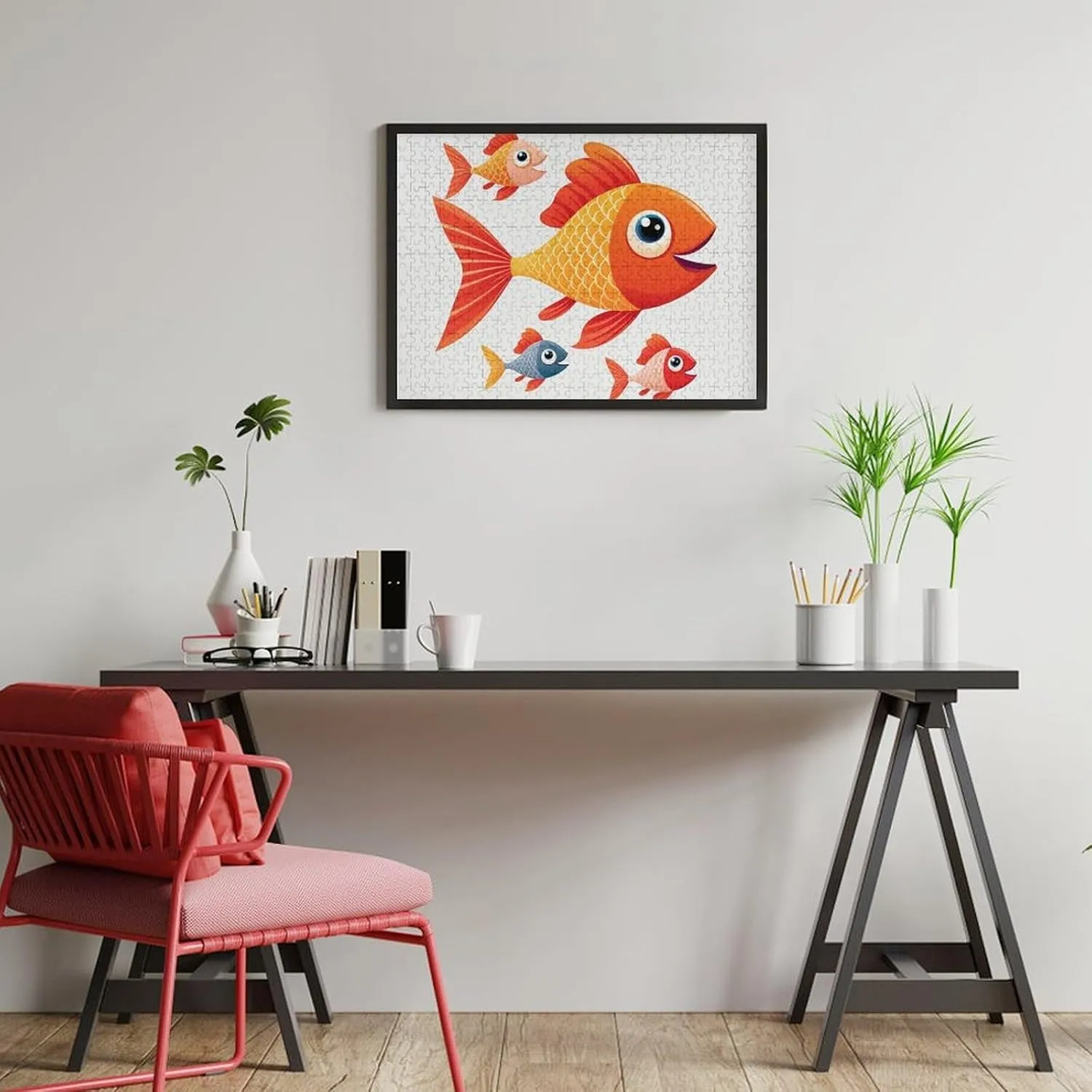 500 PCS Jigsaw Puzzle for Adults Personalized Picture Puzzle Cartoon Fish Customized Wooden Puzzle for Family, Birthday, Wedding, Game Nights Gifts Animal Puzzle