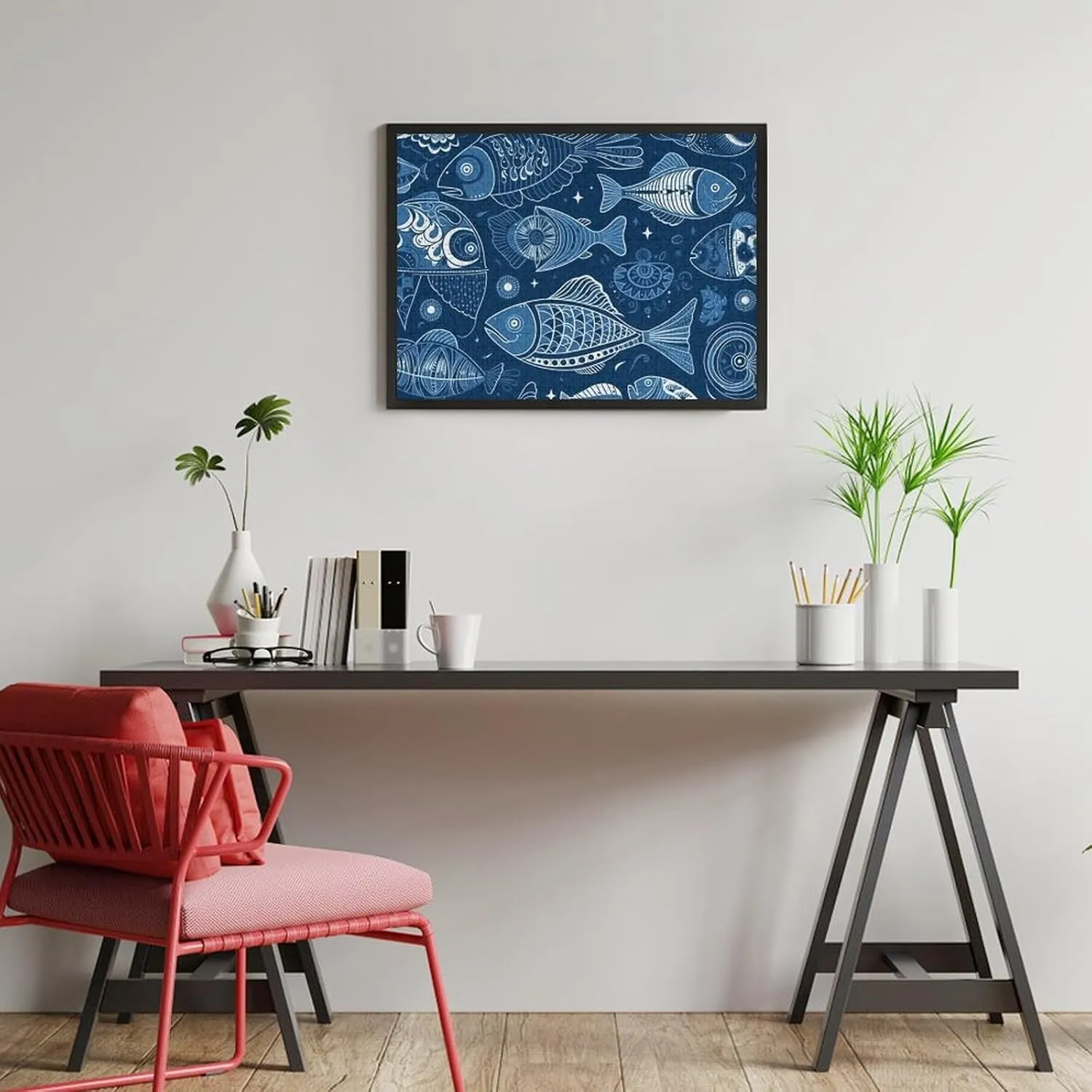 500 PCS Jigsaw Puzzle for Adults Personalized Picture Puzzle Fish and Shells Customized Wooden Puzzle for Family, Birthday, Wedding, Game Nights Gifts Animal Puzzle