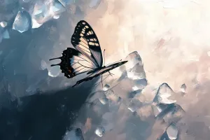 500 Piece Adult Jigsaw Puzzle, Black and White Butterfly, Melting Ice Cubes Adult Family Puzzle, Home Decor Gift.