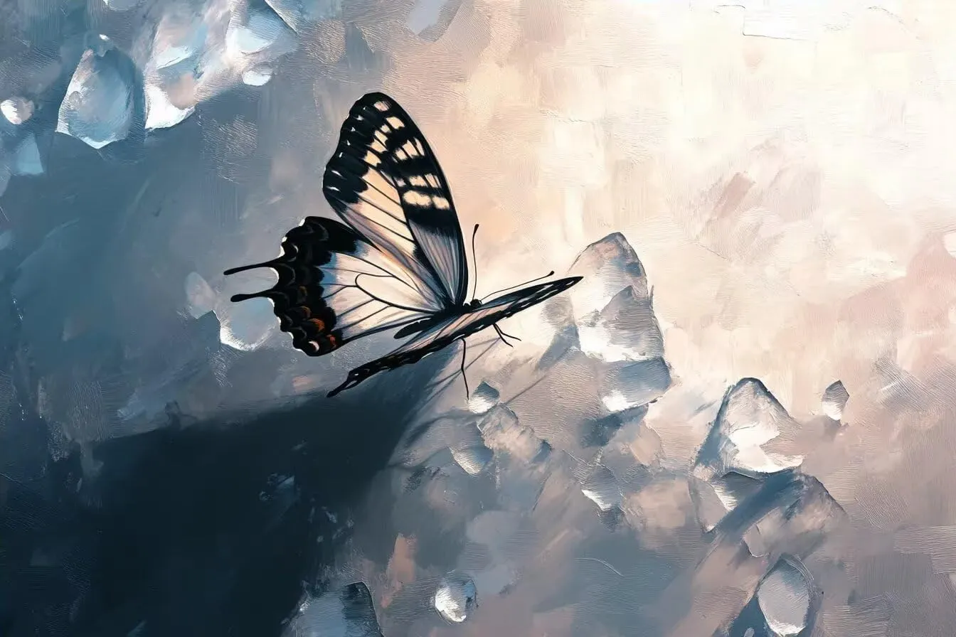 500 Piece Adult Jigsaw Puzzle, Black and White Butterfly, Melting Ice Cubes Adult Family Puzzle, Home Decor Gift.