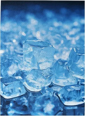 500 Piece Jigsaw Puzzle for Adults Personalized Picture Puzzle Blue ice Cube Background Customized Wooden Puzzle for Family, Birthday, Wedding, Game Nights Gifts, 20.4"x15"