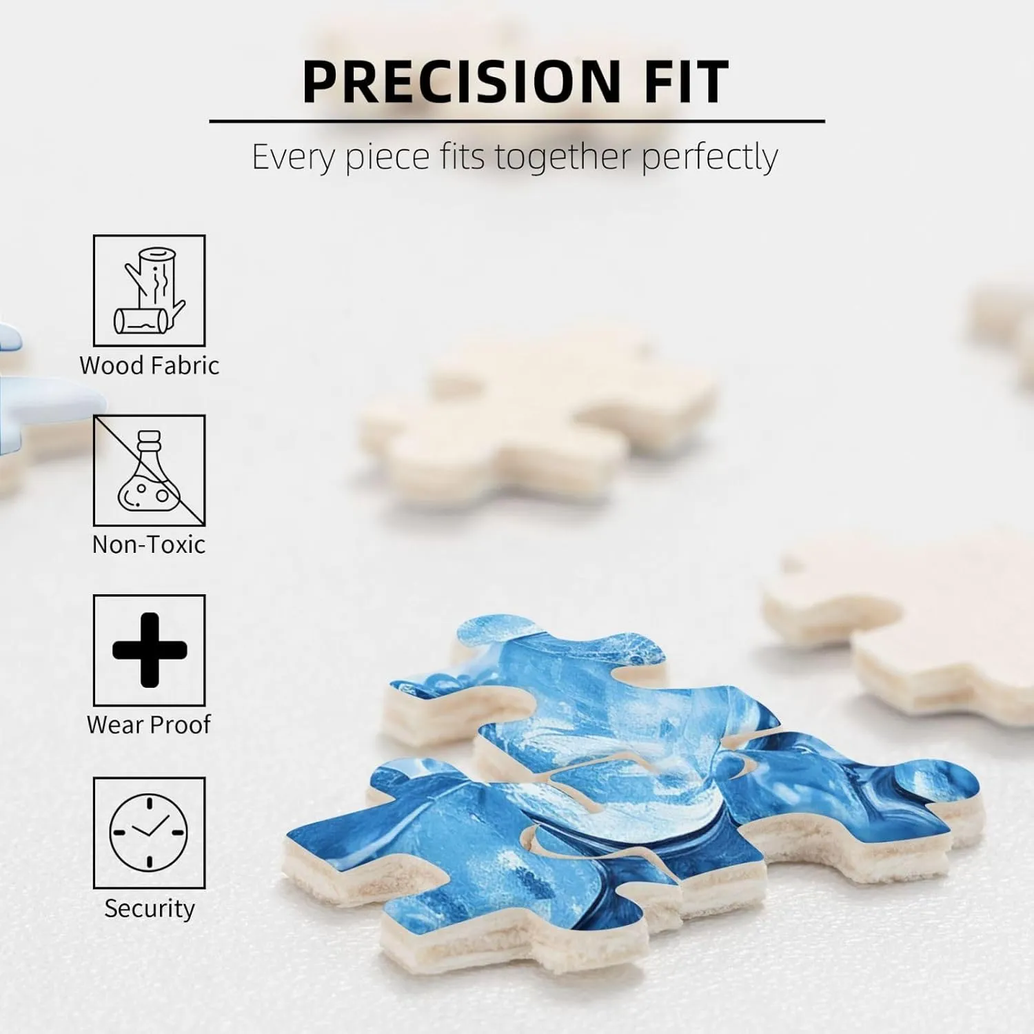 500 Piece Jigsaw Puzzle for Adults Personalized Picture Puzzle Blue ice Cube Background Customized Wooden Puzzle for Family, Birthday, Wedding, Game Nights Gifts, 20.4"x15"