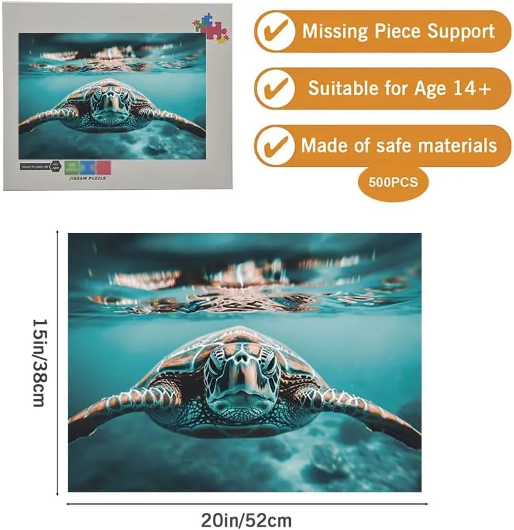 500 Piece Jigsaw Puzzle Sea Turtles and Fish Family Game Night