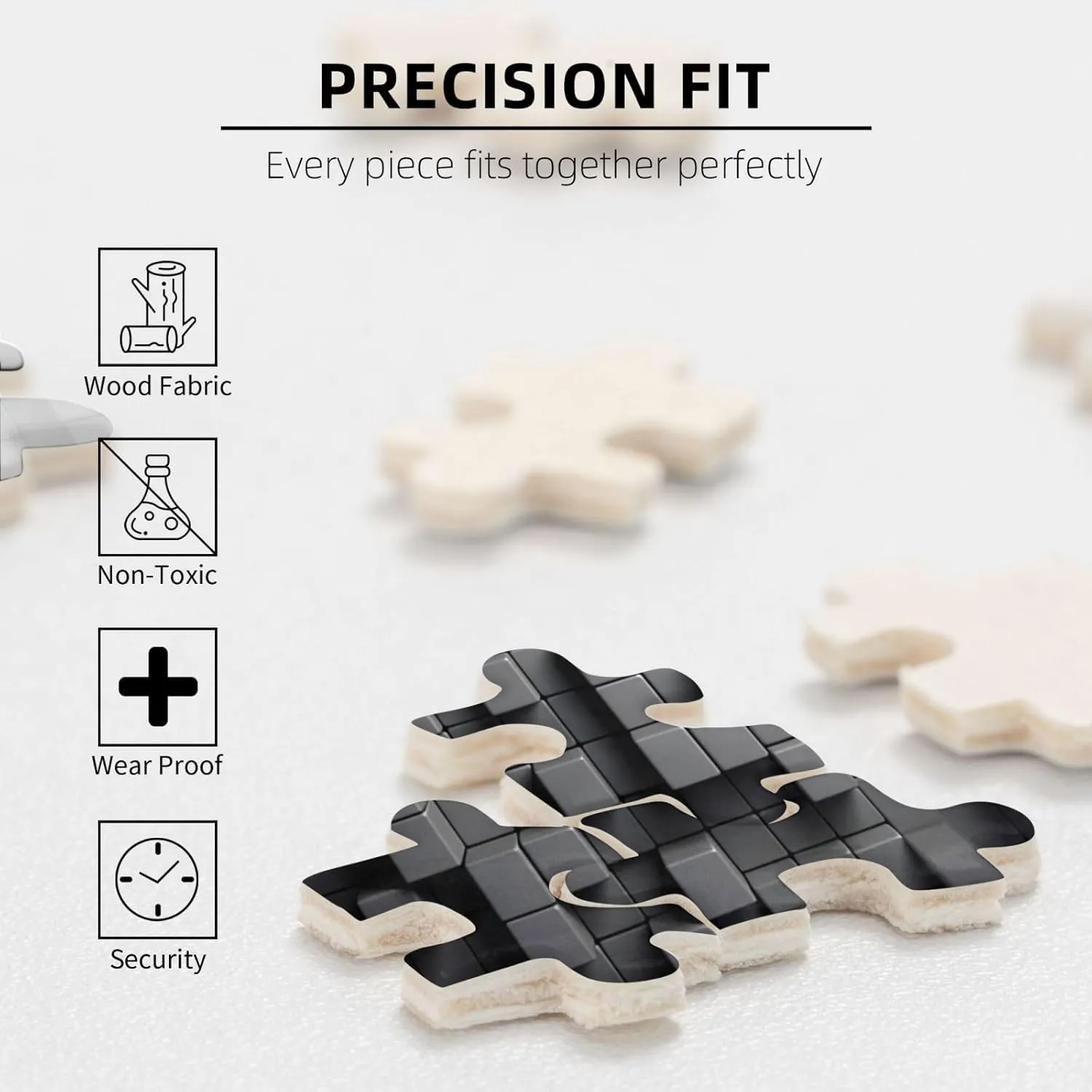 500 Piece Jigsaw Puzzles for Adults Challenging Puzzle Wooden Gray Cube Picture Puzzle Personalized Custom Wood Puzzle for Family Game Nights Gifts 20.4"x15"