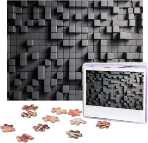 500 Piece Jigsaw Puzzles for Adults Challenging Puzzle Wooden Gray Cube Picture Puzzle Personalized Custom Wood Puzzle for Family Game Nights Gifts 20.4"x15"