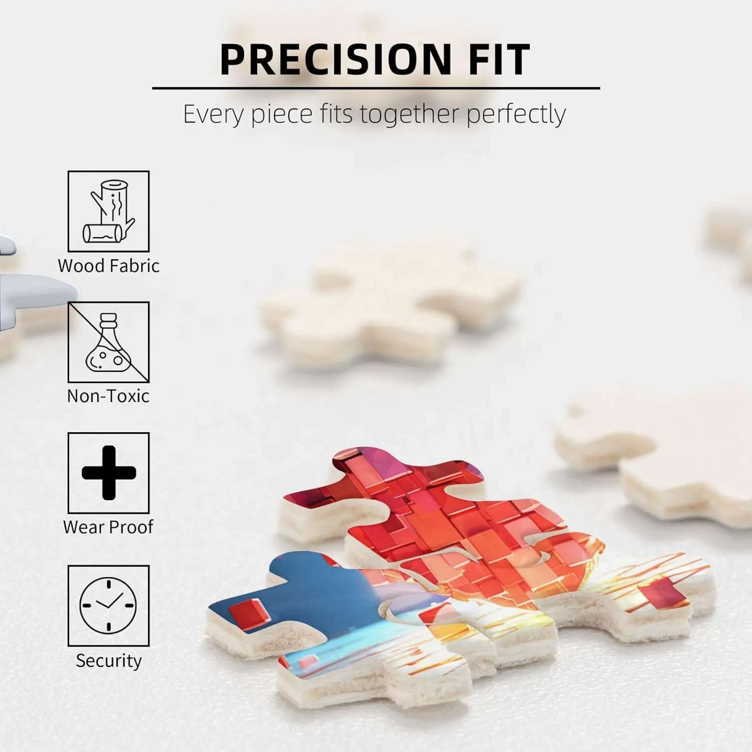 500 Piece Jigsaw Puzzles for Adults Challenging Puzzle Wooden Love Heart Cubes Picture Puzzle Personalized Custom Wood Puzzle for Family Game Nights Gifts 20.4"x15"
