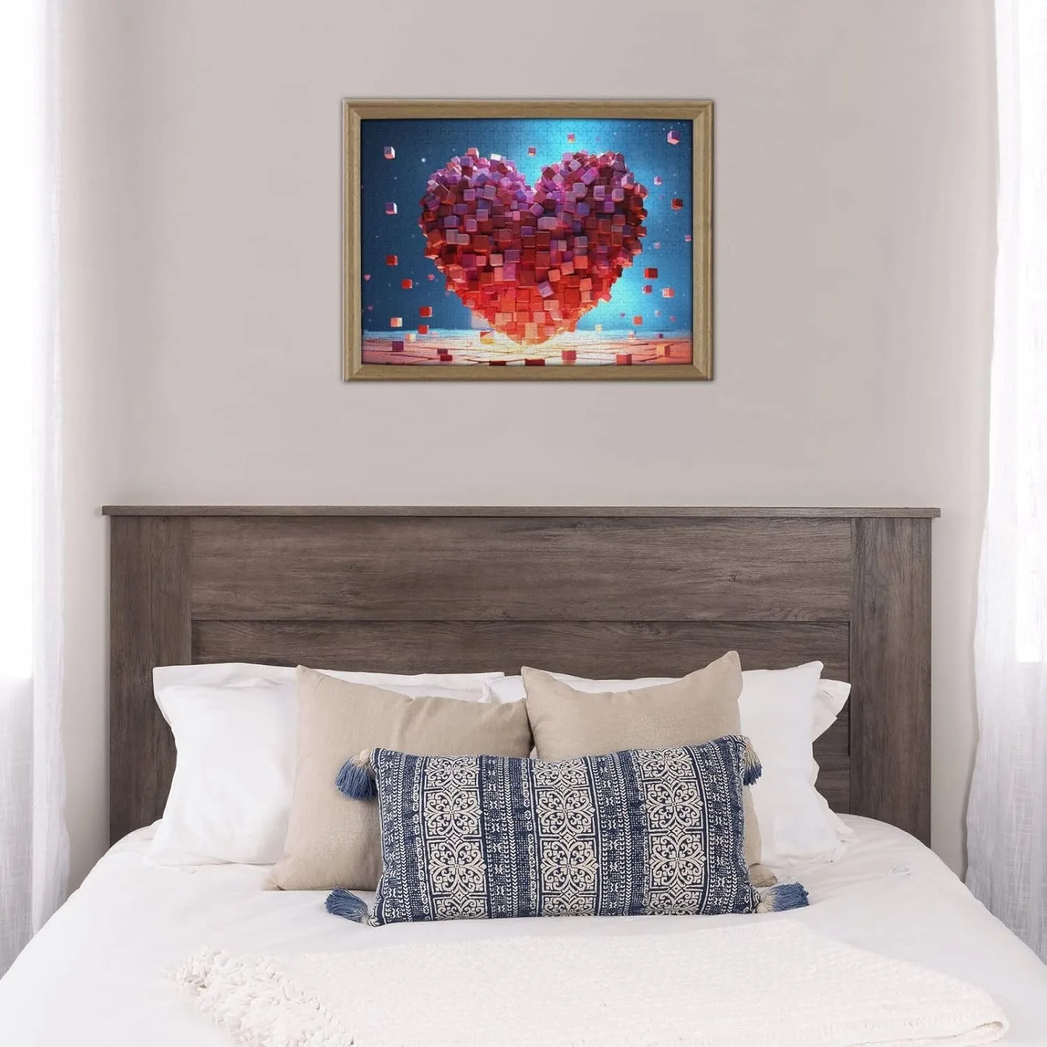 500 Piece Jigsaw Puzzles for Adults Challenging Puzzle Wooden Love Heart Cubes Picture Puzzle Personalized Custom Wood Puzzle for Family Game Nights Gifts 20.4"x15"