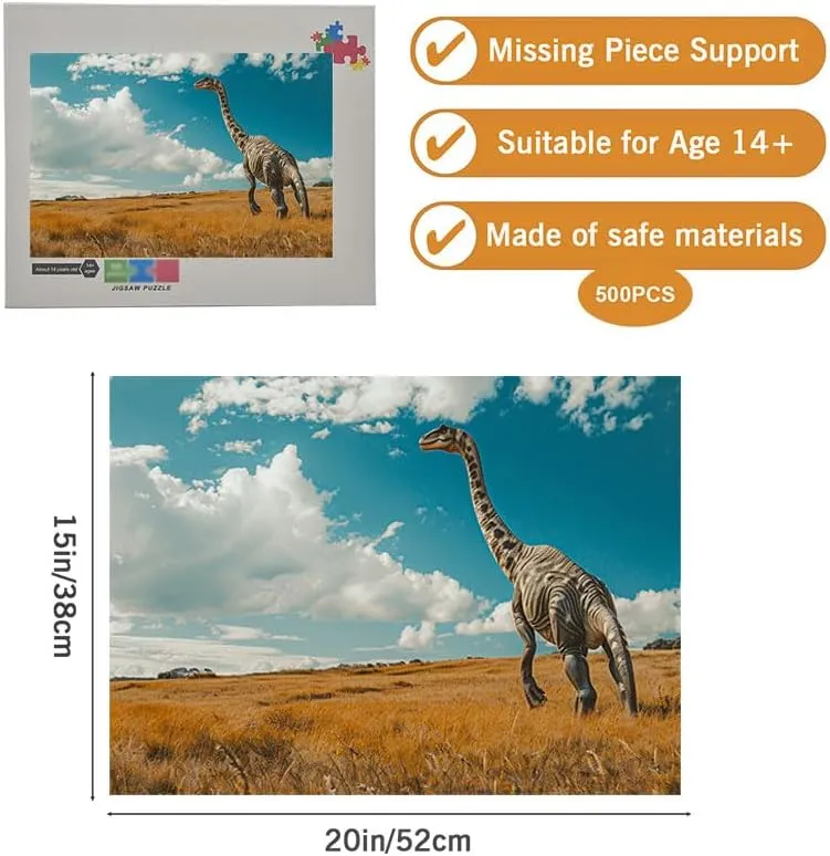 500 Piece Jigsaw Puzzles for Family Grassland Giraffe Holiday Fun Games for Adults Teens Seniors