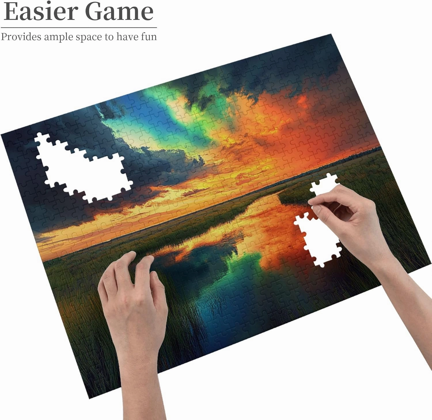 500 Piece Jigsaw Puzzle for Adults Prairie Sunset,Great for Relaxation and Display for Puzzle Lovers,Vibrant Colors,Unique and Beautiful Design,Classic Sunset Scenery Wooden Puzzle