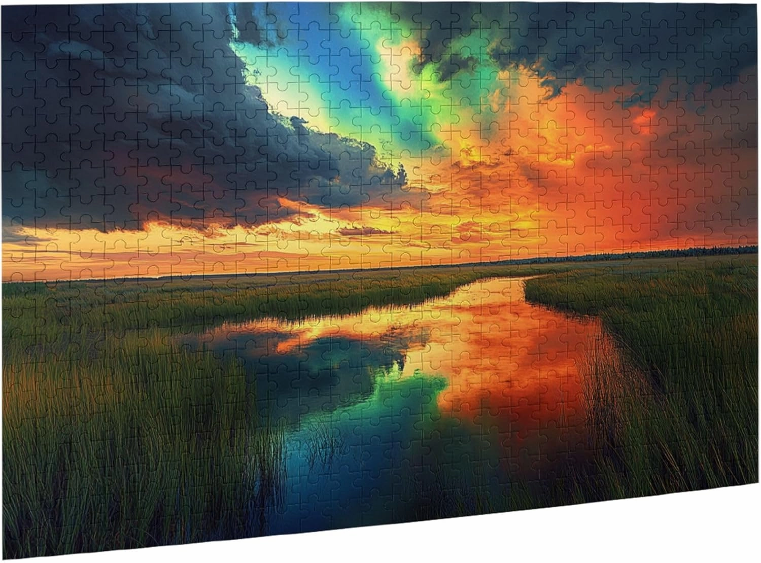 500 Piece Jigsaw Puzzle for Adults Prairie Sunset,Great for Relaxation and Display for Puzzle Lovers,Vibrant Colors,Unique and Beautiful Design,Classic Sunset Scenery Wooden Puzzle