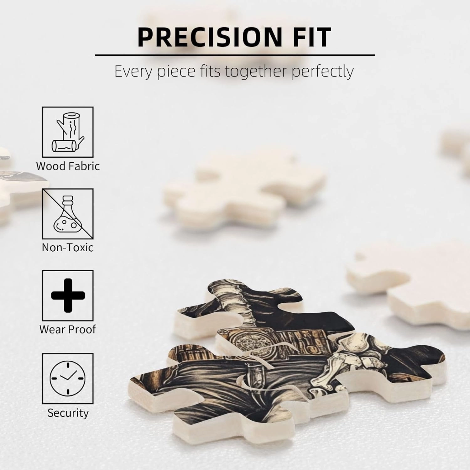500 Piece Wooden Puzzle for Adults,The Skeletons in The Desert Drink Alcohol,Brain Training Challenge,Stress Relief Activity,Unique Artwork for Adults,Eco-Friendly Woodens Pieces