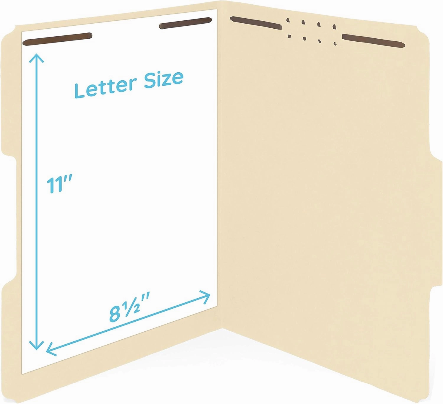 50 Manila Fastener File Folders - 1/3 Cut Reinforced Assorted Tab - Durable 2 Prongs Designed to Organize Standard Medical Files, Law Client Files, Office Reports - Letter Size, Manila, 50 Pack