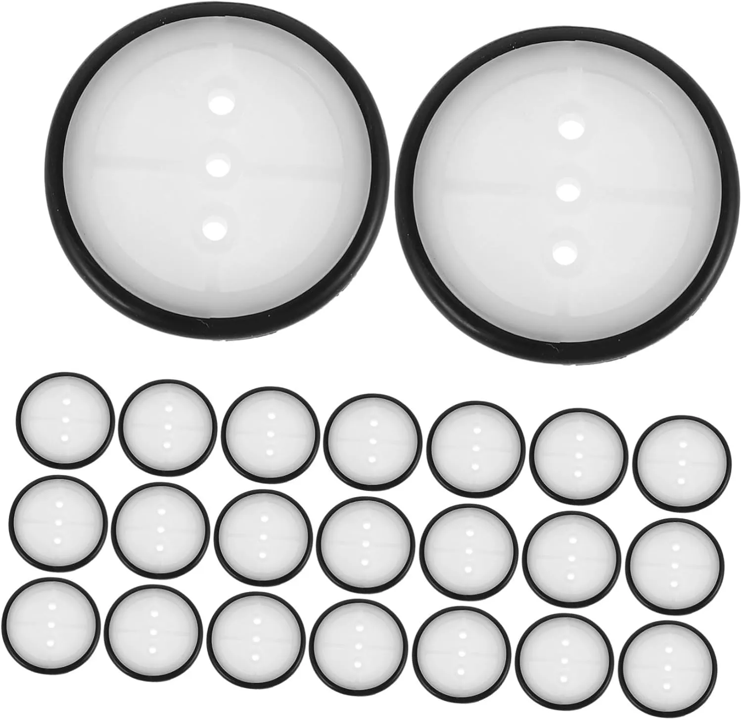 50pcs Rubber Tires 3-Hole Small Wheels Toy Truck Wheels for DIY Toy Car Accessories