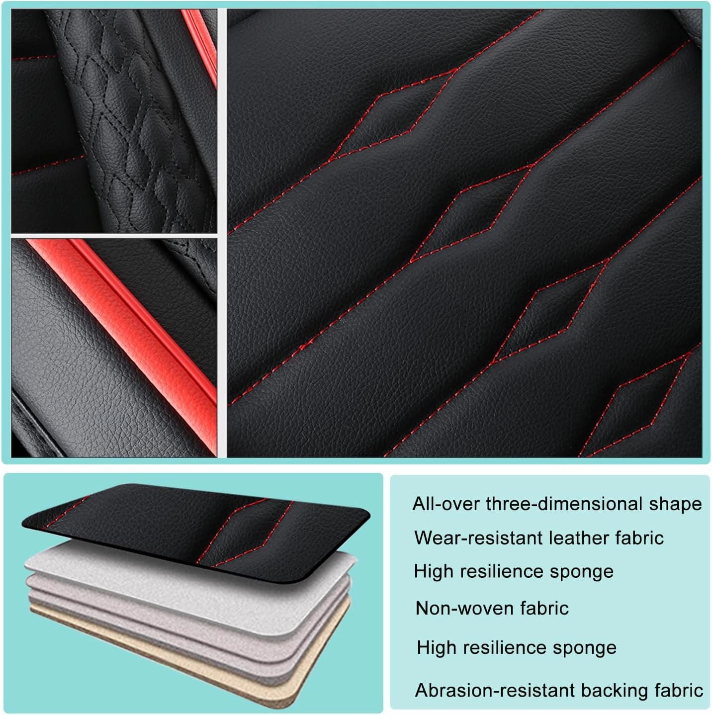 5 Seat Covers for Hyundai Elantra 2002-2024 Napa Leather Seat Covers Water and Dust Resistant Soft Car Seat Protectors Comfortable Car Seat Covers with Airbags (Brown, Luxury)