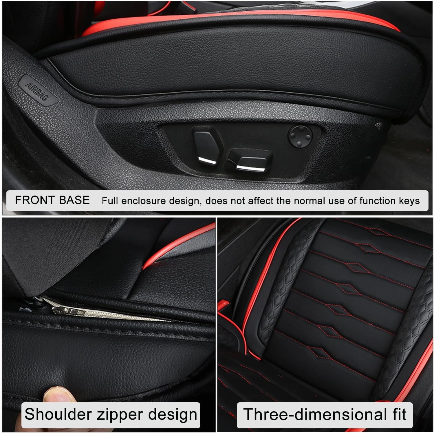 5 Seat Covers for Hyundai Elantra 2002-2024 Napa Leather Seat Covers Water and Dust Resistant Soft Car Seat Protectors Comfortable Car Seat Covers with Airbags (Brown, Luxury)